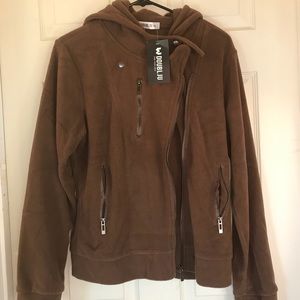 BRAND NEW XL fleece brown jacket